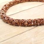 Copper Chain Mail Bracelet, Delicate Byzantine..
