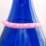Pink Bangle Bracelet, Bead Crochet, Beadwork..