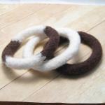 Felted Bangle Bracelets, Taupe And Winter White,..