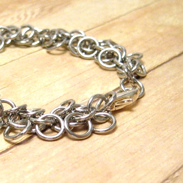 Aluminum Chain Mail Bracelet, Shaggy Loops Chain Maille Bracelet, Shiny Aluminum Jewelry
